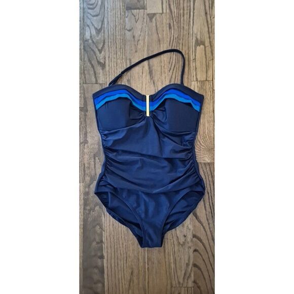 Shore Shapes Shaping Ruched One-piece Bathingsuit Swimsuit Women's Size 12 - Picture 1 of 4